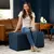 Puff Chaise Linho Azul Marinho - 90 x 40 cm - comprar online