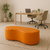 Puff Orgânico Decorativo - Couro Sintetico Laranja na internet