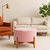 Puff Banqueta Luxo Grande - Pé Madeira- Suede Rose na internet
