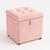 Puff Baú Quadrado Premium - Suede Rosa Bebe - comprar online