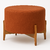 Puff Banqueta Luxo Grande - Pé Madeira- Suede Terra - comprar online