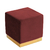 Puff Quadrado Suede - Base Dourado Premium - Vinho - comprar online