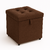 Puff Baú Quadrado Premium - Suede Marrom - comprar online