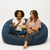 Puff Duplo Linho Azul Marinho - comprar online