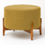 Puff Banqueta Luxo Grande - Pé Madeira- Suede Amarelo - comprar online