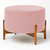 Puff Banqueta Luxo Grande - Pé Madeira- Suede Rose - comprar online