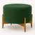 Puff Banqueta Luxo Grande - Pé Madeira- Suede Verde Folha - comprar online