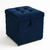 Puff Baú Quadrado Premium - Suede Azul Marinho - comprar online
