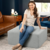 Puff Chaise 80 cm - Linho Cinza - comprar online