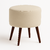 Banqueta Pe Palito Suede Bege - comprar online