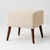 Banqueta Quadrado Pe Palito Suede Bege - comprar online