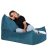 Puff Divã Suede - Extra Confort - Azul - comprar online