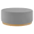 Puff Redondo Grande 80 cm- Suede - Base Dourado Premium - Cinza - comprar online