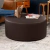 Puff Redondo Grande 60 cm - Couro Sintetico Marrom - comprar online
