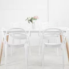 Juego De Comedor Mesa Rectangular Eames 140 + 6 Sillas Master