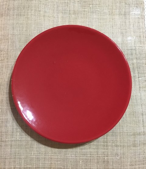 Prato sobremesa vermelho liso