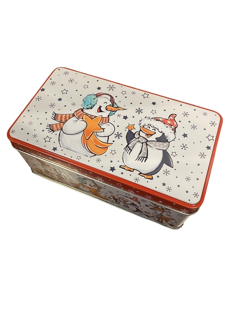 Lata boneco de neve e pinguim