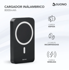 Cargador inalambrico SUONO 8000 Mah carga rapida - comprar online