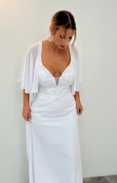Vestido Taylor con Mangas de Gasa Novia - comprar online