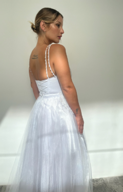 Conjunto Perlas (INCLUYE VESTIDO CORTO Y FALDA LARGA PARA SUPERPONER) - Donatella