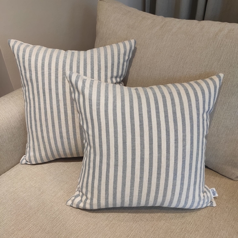 SET x 2 ALMOHADON LINO RAYA CELESTE 40x40 - PROMO!