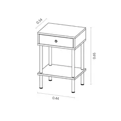 MESA LUZ 1 CAJON HIERRO - LINEA WOOD -