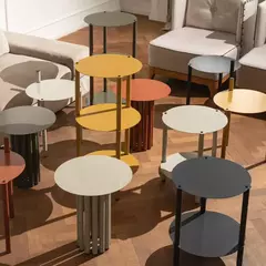 MESA CIRCULAR HIERRO 2 NIVELES - LINEA CURVE -