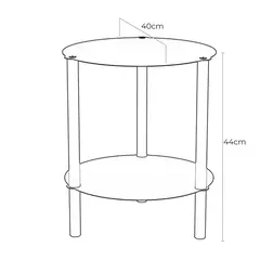 MESA CIRCULAR HIERRO 2 NIVELES - LINEA CURVE - - comprar online