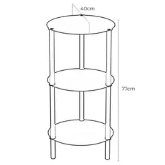 MESA CIRCULAR HIERRO 3 NIVELES - LINEA CURVE - en internet