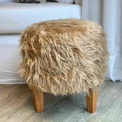 PUFF PIEL PELO LARGO - comprar online