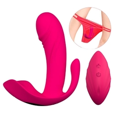 VIBRADOR COM DUPLO ESTÍMULO 12 MODOS DE VIBRAÇÕES COM CONTROLE RECARREGÁVEL - 1213