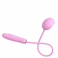 VIBRADOR DUPLO RECARREGÁVEL COM 5 MODOS DE ONDAS DE PRESSÃO E 7 MODOS DE IMPULSO NO PENETRADOR - 4042 - Nathy Elegance Boutique Sensual