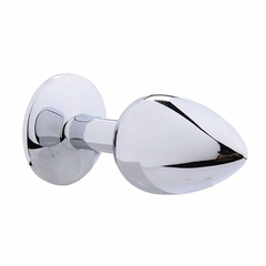 PLUG ANAL (P) EM METAL COM PEDRA REDONDA - 5845 - Nathy Elegance Boutique Sensual