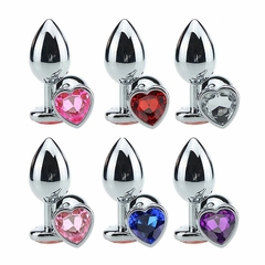 PLUG ANAL (M) EM METAL COM PEDRA DE CORAÇÃO - 5849M - comprar online