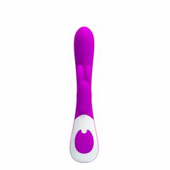 VIBRADOR RECARREGÁVEL PONTO G COM ESTIMULADOR CLITORIANO 12 MODOS DE VIBRAÇÃO - PRETTY LOVE HARLAN - 014232 - Nathy Elegance Boutique Sensual