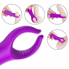 VIBRADOR DUPLO PENIANO E CLITORIANO COM 9 MODOS DE VIBRAÇÕES RECARREGÁVEL - GRANT S-HANDE - 6222 na internet