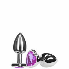 PLUG ANAL (G) EM METAL COM PEDRA DE CORAÇÃO - 5850 - loja online