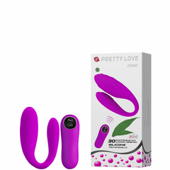 VIBRADOR DE CASAL COM CONTROLE WIRELESS RECARREGÁVEL E 30 MODOS DE VIBRAÇÕES - PRETTY LOVE CHAD - 014240
