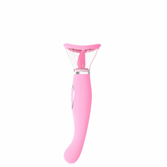 VIBRADOR RECARREGÁVEL COM PENETRADOR E BOMBA VAGINAL COM LÍNGUA ESTIMULADORA PARA O CLITÓRIS 7 MOVIMENTOS, 3 SUCÇÃO, 7 M - loja online