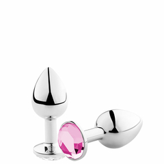 PLUG ANAL (G) EM METAL GRANDE COM PEDRA REDONDA - 1802G