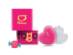 VELA PARA MASSAGEM BEIJÁVEL FOGO DA PAIXÃO SABOR CHICLETE - 6001