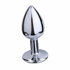 PLUG ANAL (P) EM METAL COM PEDRA REDONDA - 5845