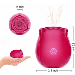 Imagem do ESTIMULADOR CLITORIANO FORMATO DE ROSA COM 10 MODOS DE ONDAS DE PRESSÃO RECARREGÉVEL (SUGADOR) - RS038