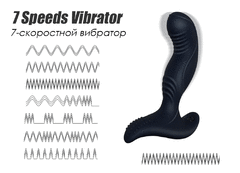 MASSAGEADOR DE PRÓSTATA RECARREGÁVEL ESCALONADO COM CONTROLE WIRELESS COM 7 MODOS DE VIBRAÇÕES - loja online
