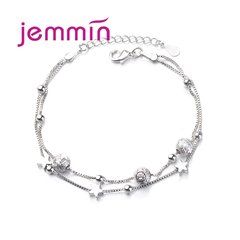 Pulseira estrela bolinha prata