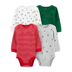 Kit 4 body Manga Longa- Natal - Carter's