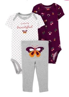 Conjunto 3 Peças Menina - Borboleta - Carter's