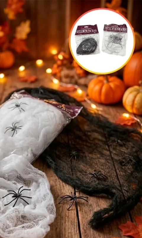 TELA DE ARAÑA 60GR BLANCA/NEGRA