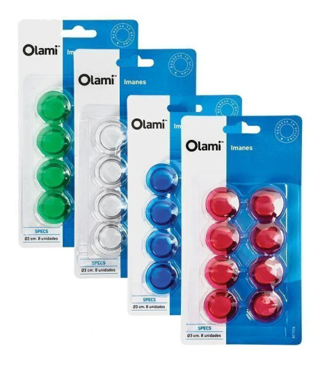 IMAN OLAMI P/PIZARRA DE 3 CM X 8 UNIDADES