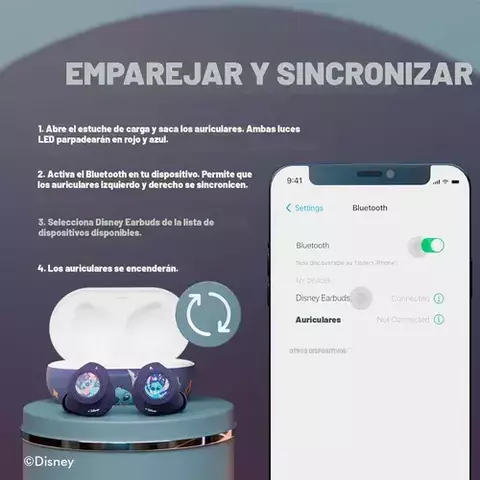 AURICULAR INALÁMBRICO DISNET LILO Y STITCH BLUETOOTH INFANTIL